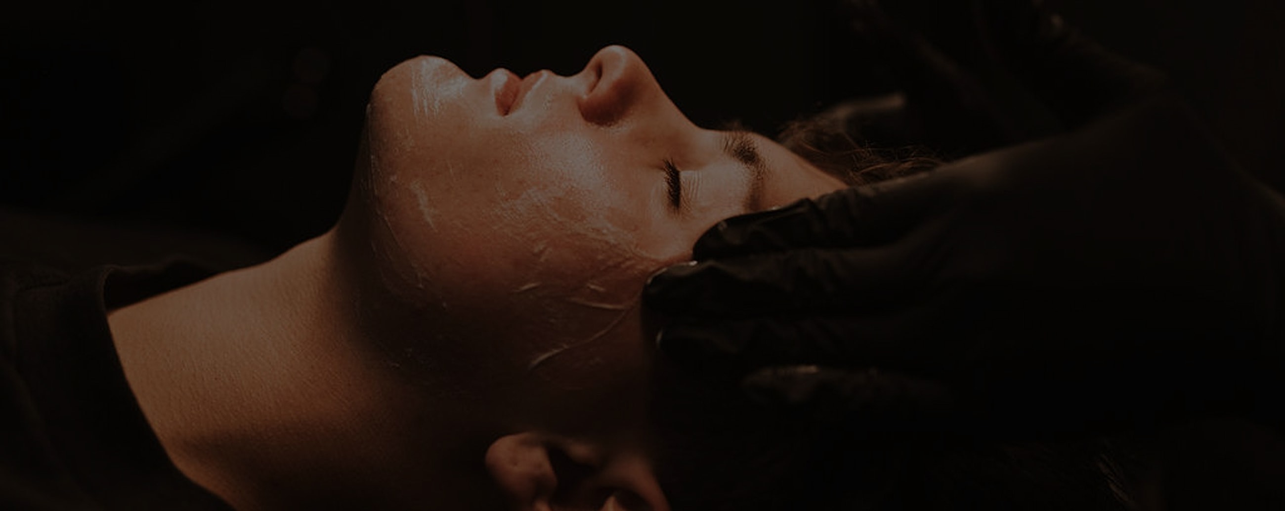 Facial treatment in a spa setting.